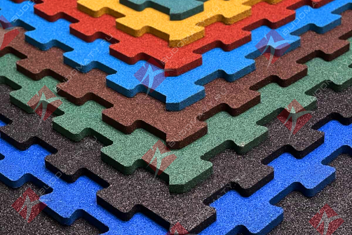 Резиновое покрытие Puzzle 1000×1000×10 мм. Доставка в Казань.